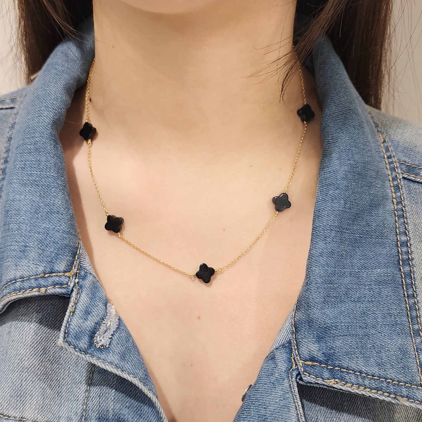 Black Onyx Cross Necklace