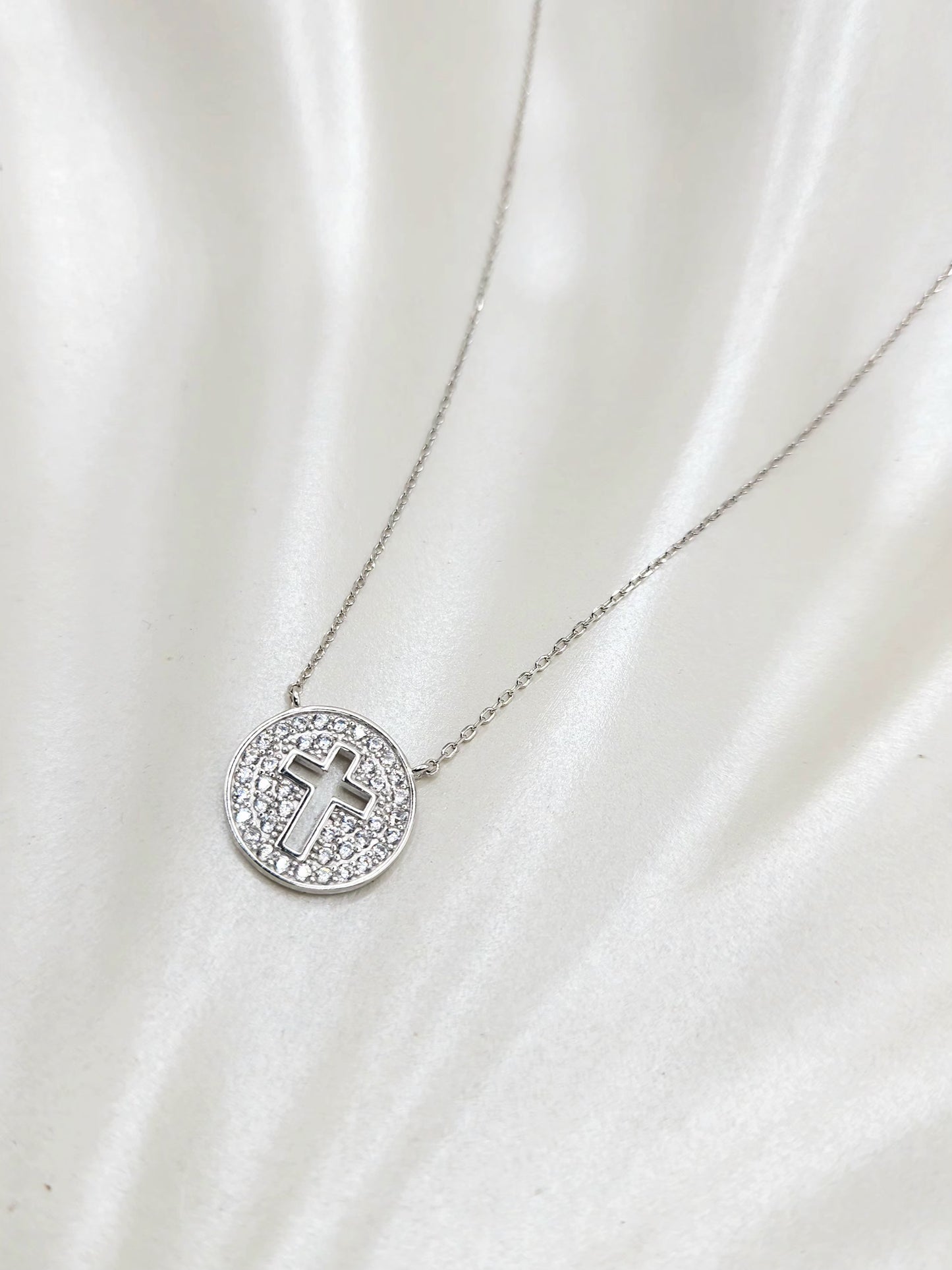 Round Cross Necklace