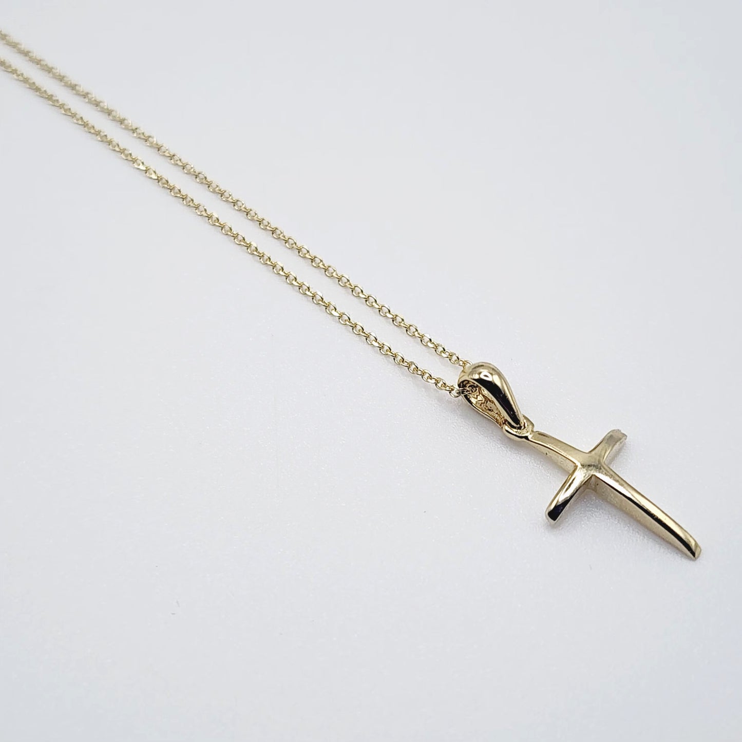 9ct Yellow Gold Necklace - Large Cross