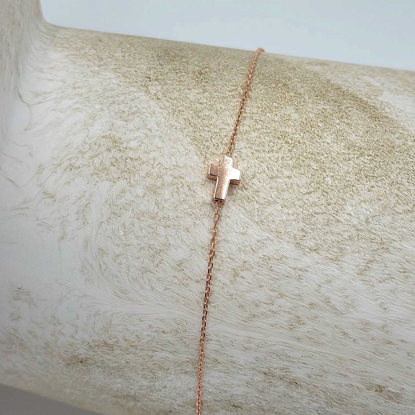 Rose Gold Cross Bracelet