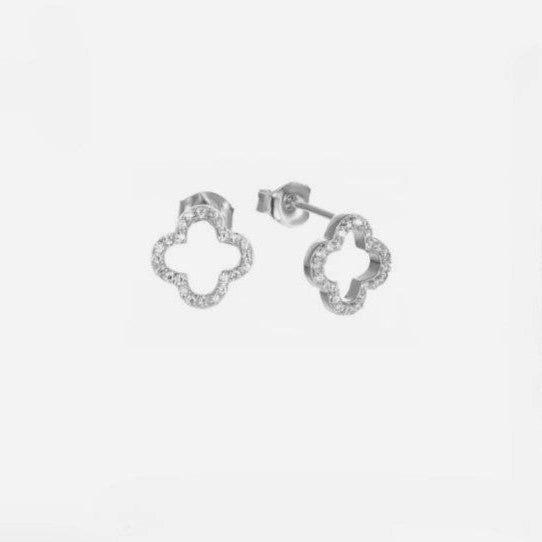 Cross Silver Stud Earrings