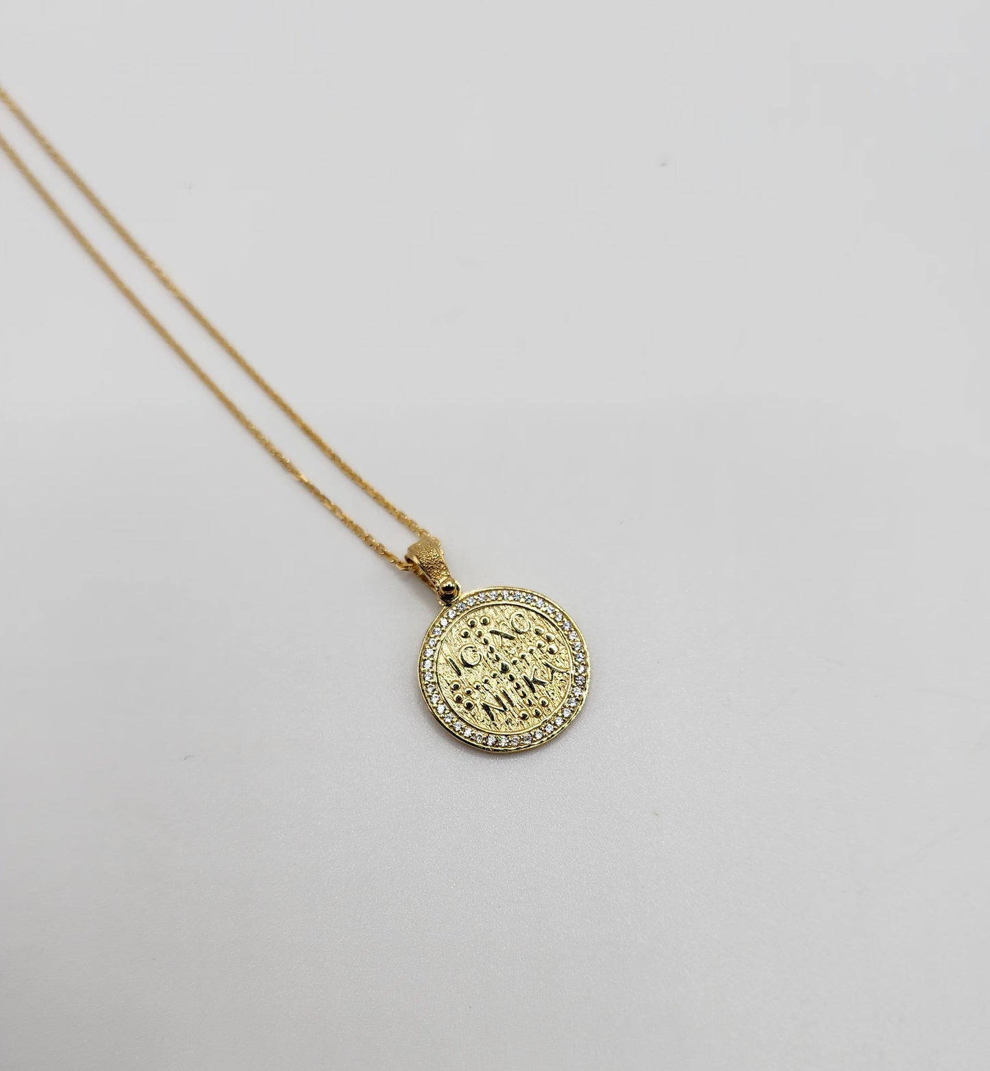 9ct Yellow Gold Round ICXC NIKA necklace