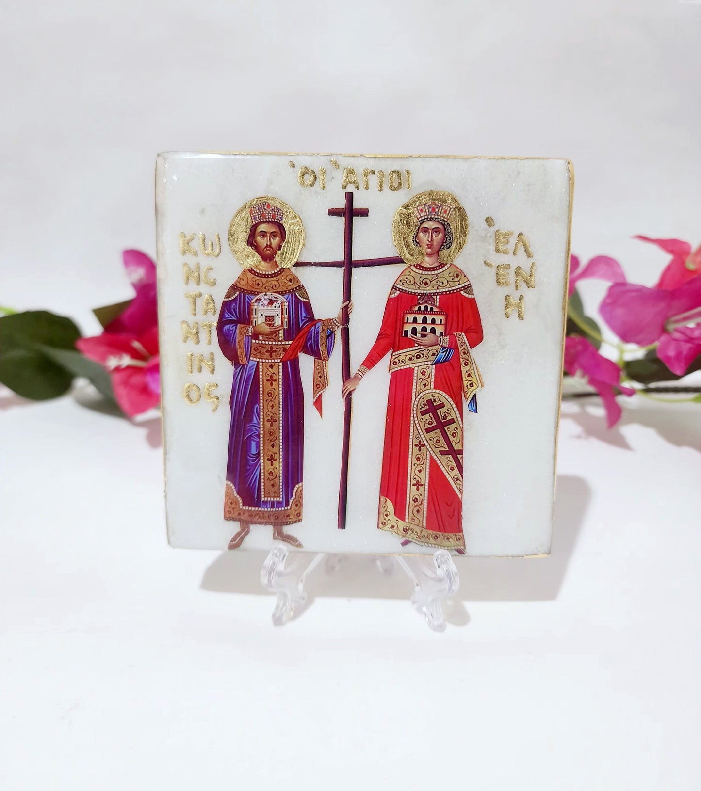 Marble Icon - Saints Konstantinos & Eleni