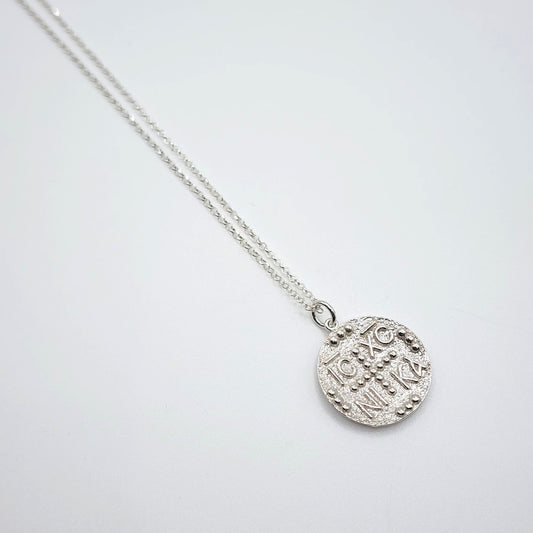 ICXC NIKA Silver Disc Necklace