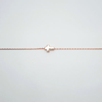 Rose Gold Cross Bracelet