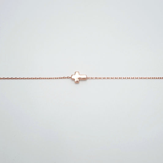 Rose Gold Cross Bracelet