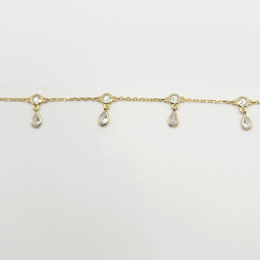 Teardrop Charm Bracelet - Gold