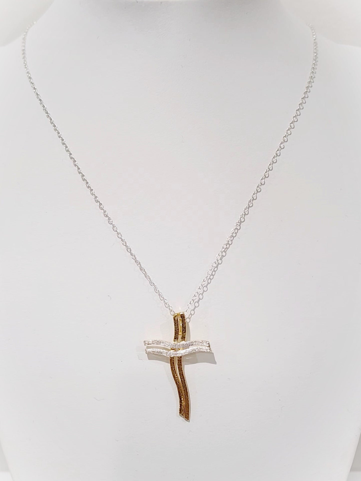 Two Toned Cross Necklace