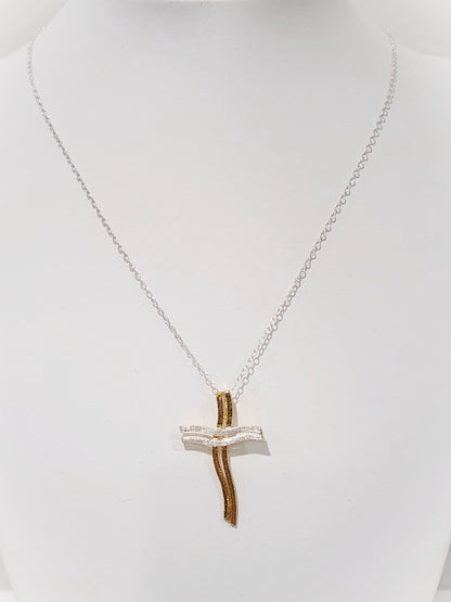 Two Toned Cross Necklace