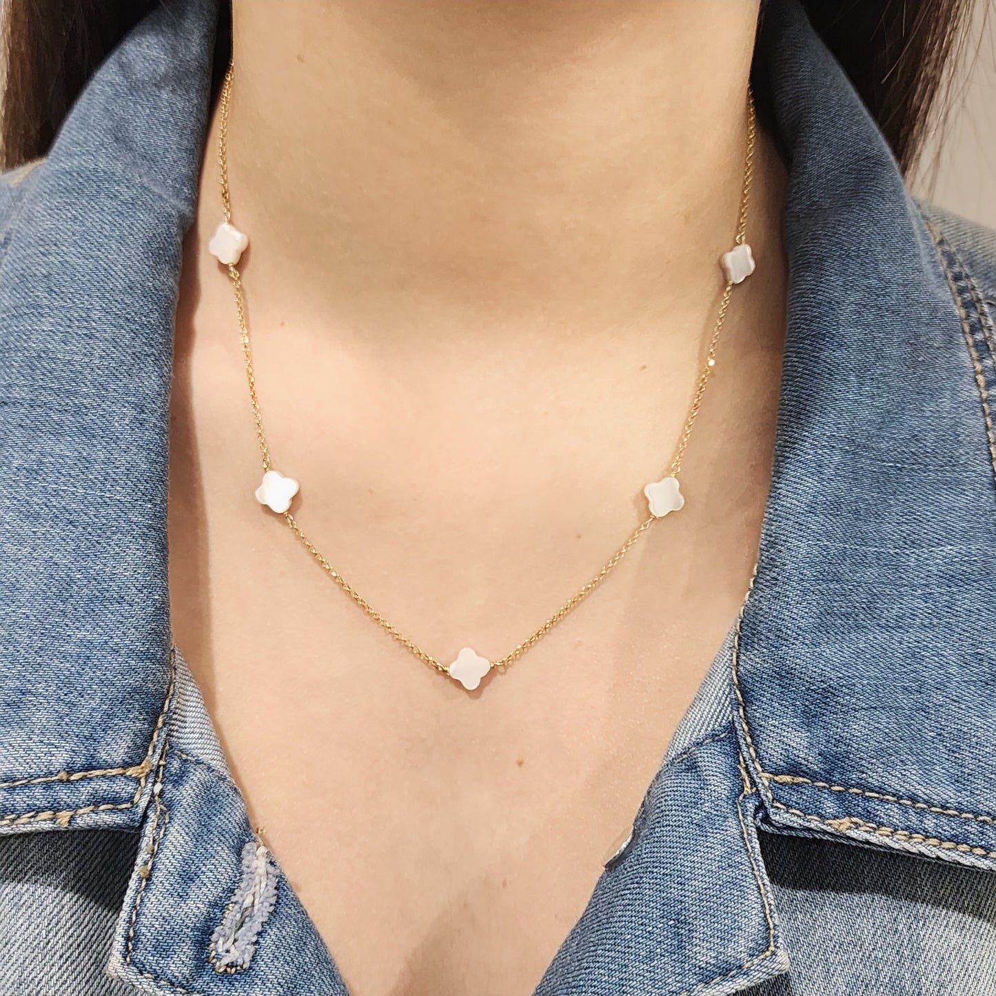 Mother of Pearl Cross Necklace