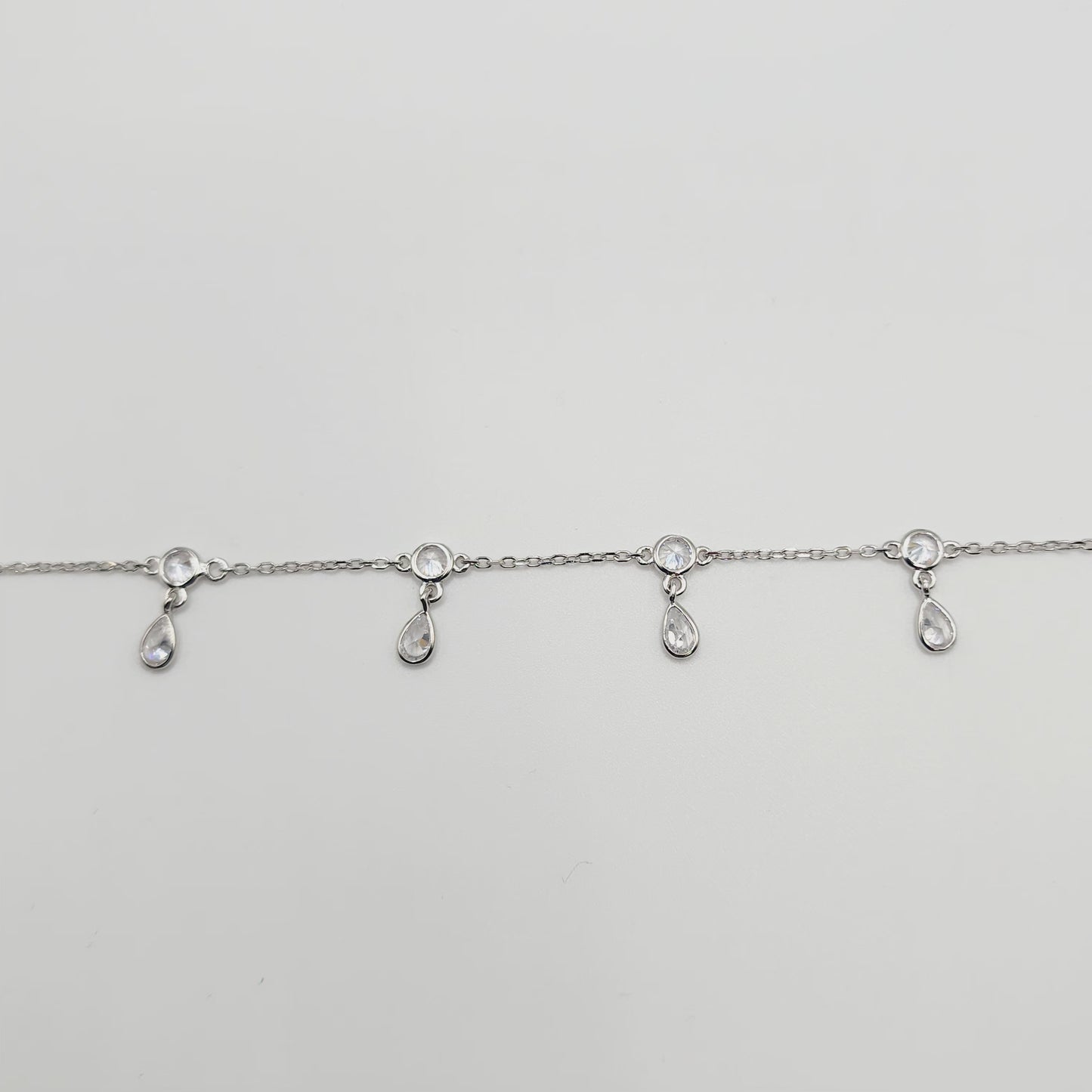 Teardrop Charm Bracelet - Silver