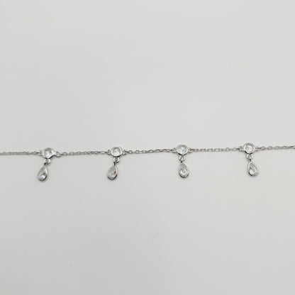 Teardrop Charm Bracelet - Silver