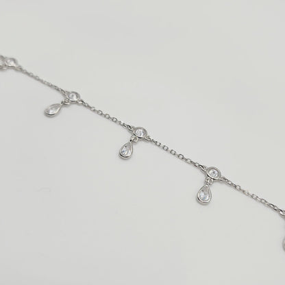 Teardrop Charm Bracelet - Silver