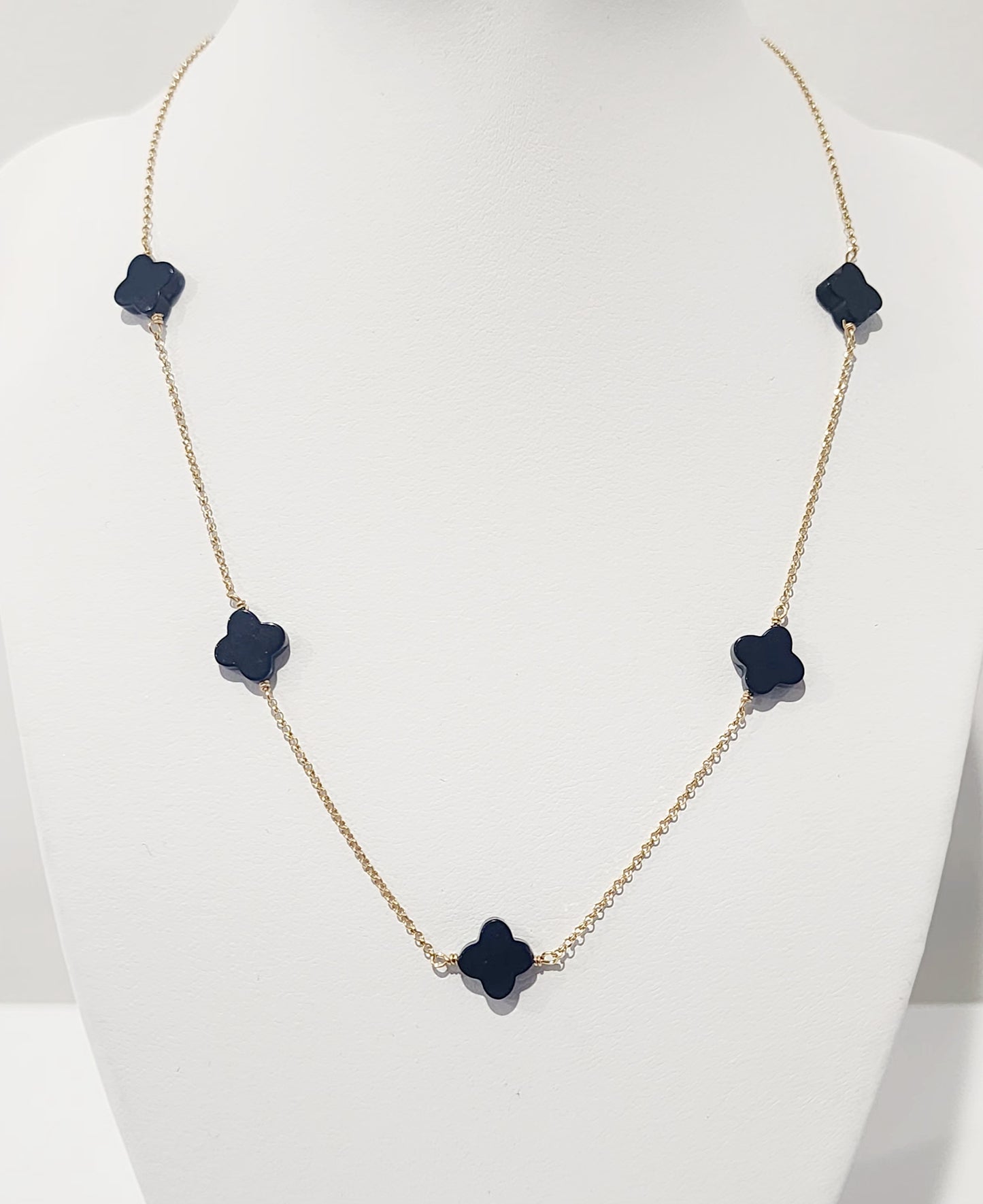 Black Onyx Cross Necklace