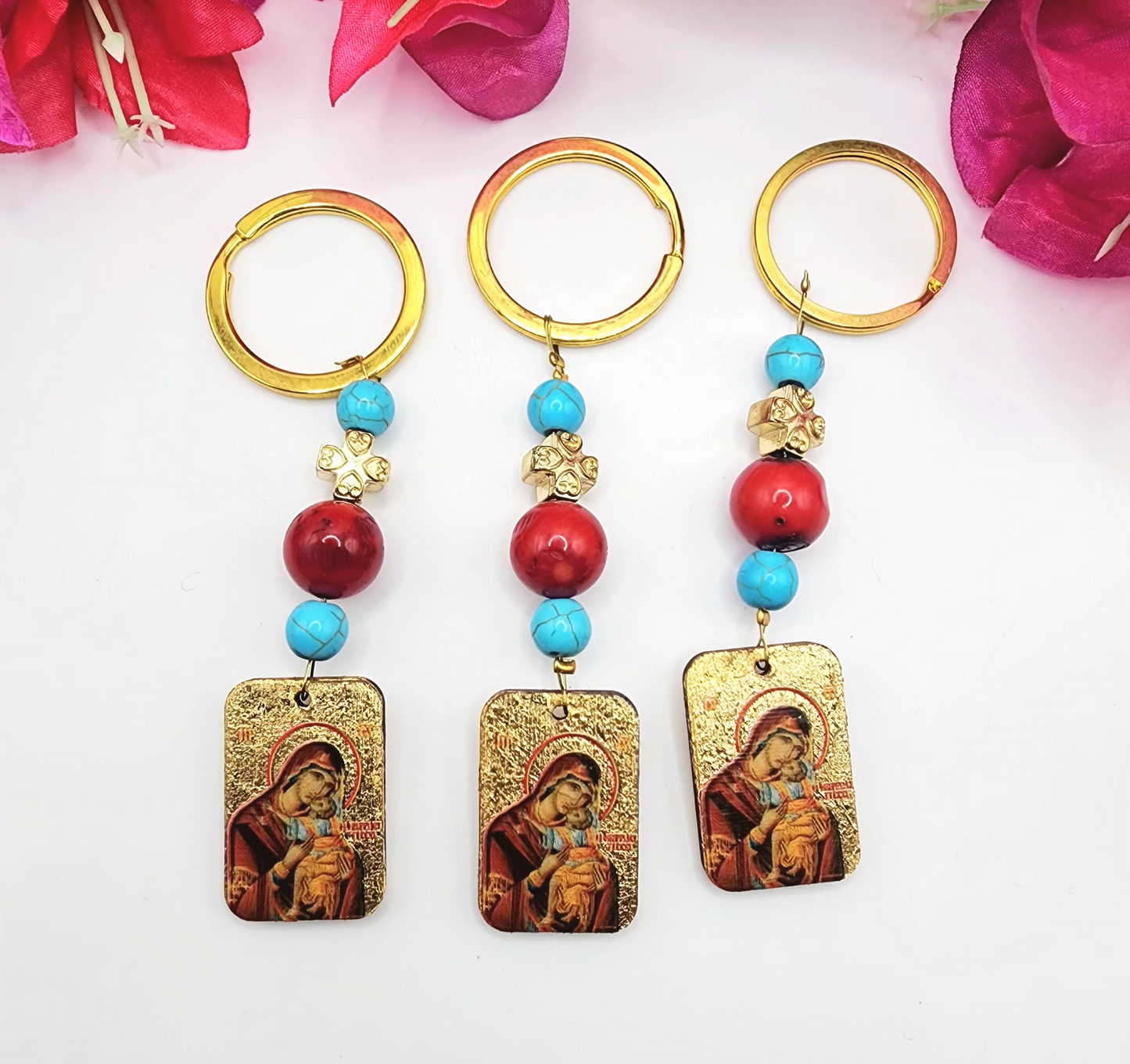 Wooden Icon Keyring