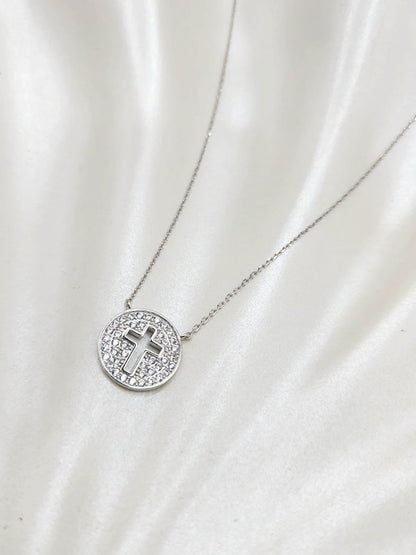 Round Cross Necklace