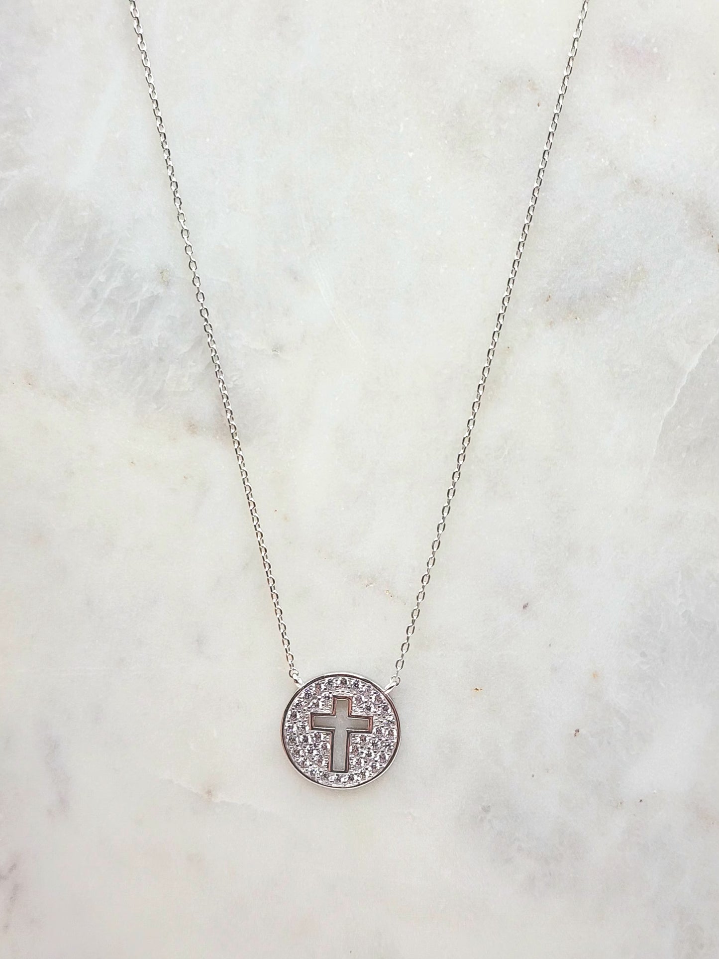 Round Cross Necklace