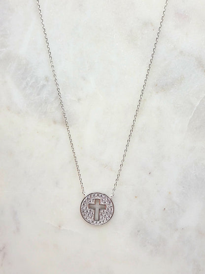 Round Cross Necklace
