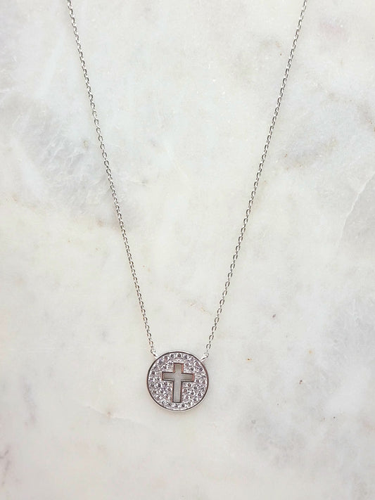 Round Cross Necklace