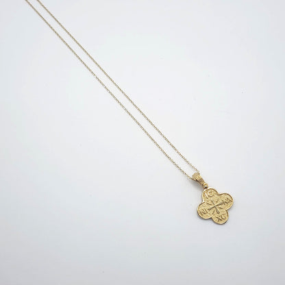 9ct Yellow Gold Necklace - ICXC NIKA Cross