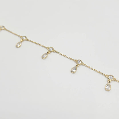 Teardrop Charm Bracelet - Gold