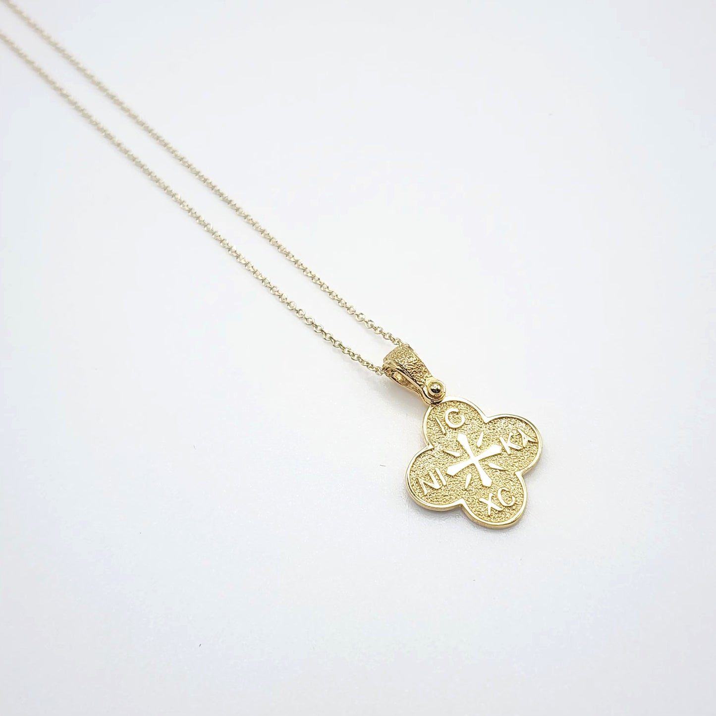 9ct Yellow Gold Necklace - ICXC NIKA Cross