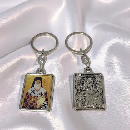 Saint Nektarios Icon Keyring
