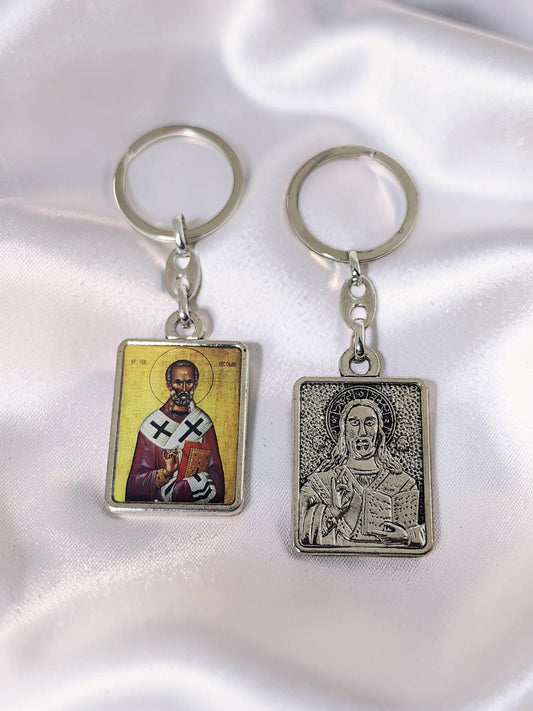 Saint Nicholas Icon Keyring