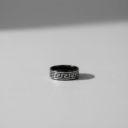 Men's Meander Ring - Black