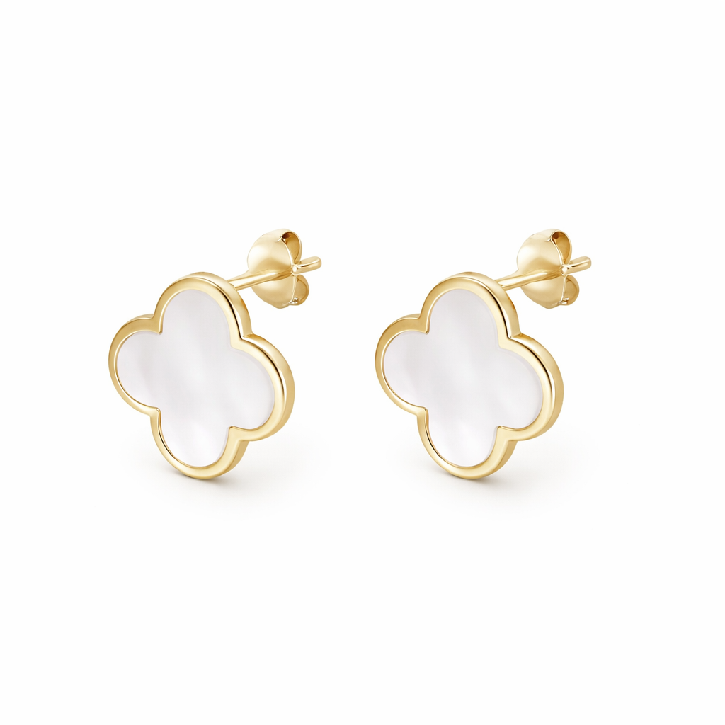 Mother of Pearl Cross Stud Earrings