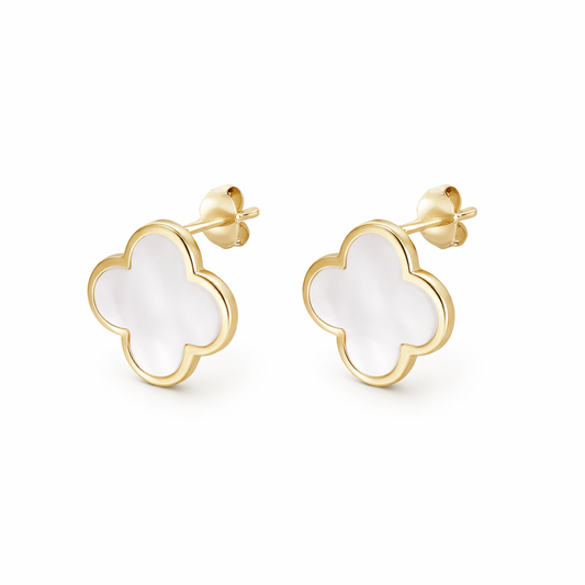 Mother of Pearl Cross Stud Earrings