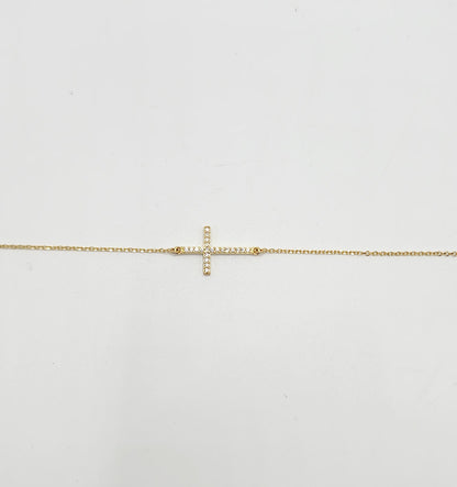 9ct Yellow Gold Cross Bracelet