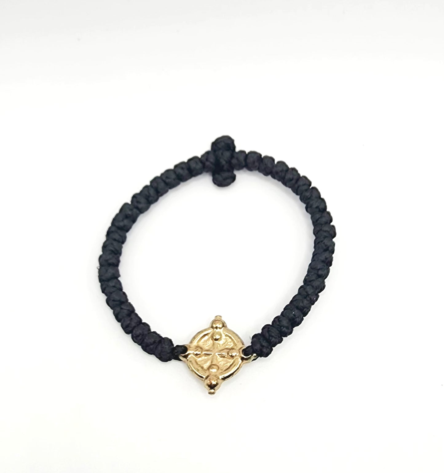 Komboskini - Black and Gold Cross Bracelet