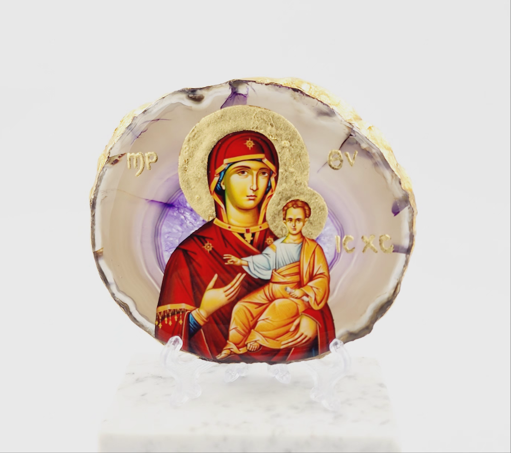 Agate Icon - Panayia Theotokos (Small)