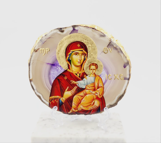 Agate Icon - Panayia Theotokos (Small)