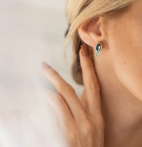 Skopelos Earrings - Smoky Black