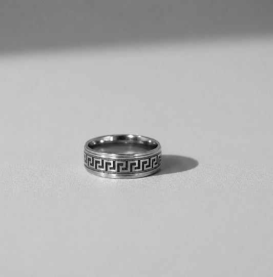 Men's Meander Ring - Silver