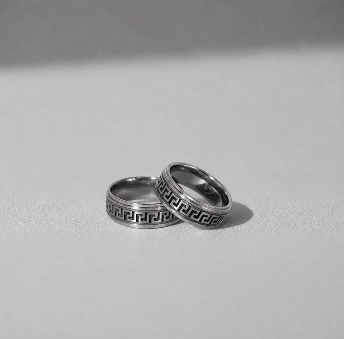 Men's Meander Ring - Silver