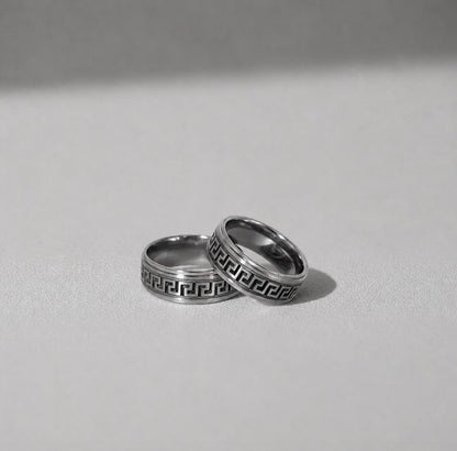 Men's Meander Ring - Silver