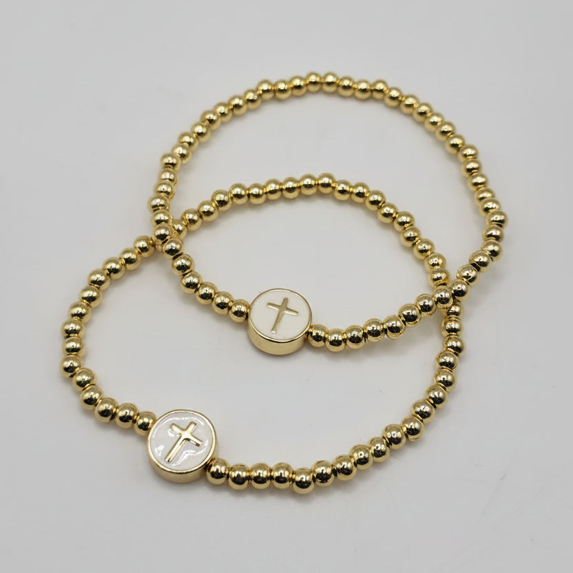 Faith Cross Beaded Bracelet