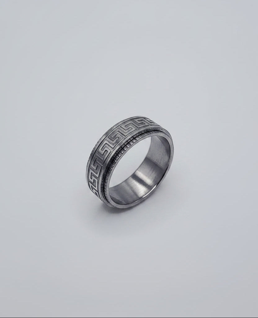 Men’s Silver Meander Swivel Ring
