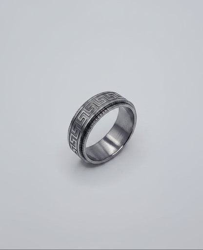 Men’s Silver Meander Swivel Ring