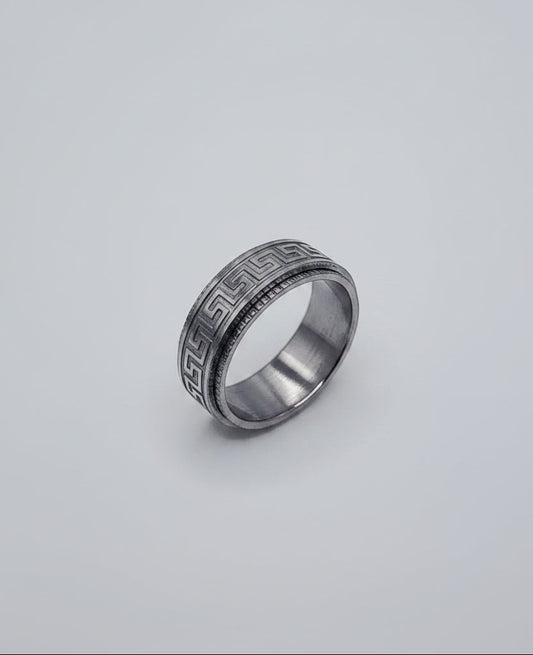 Men’s Silver Meander Swivel Ring