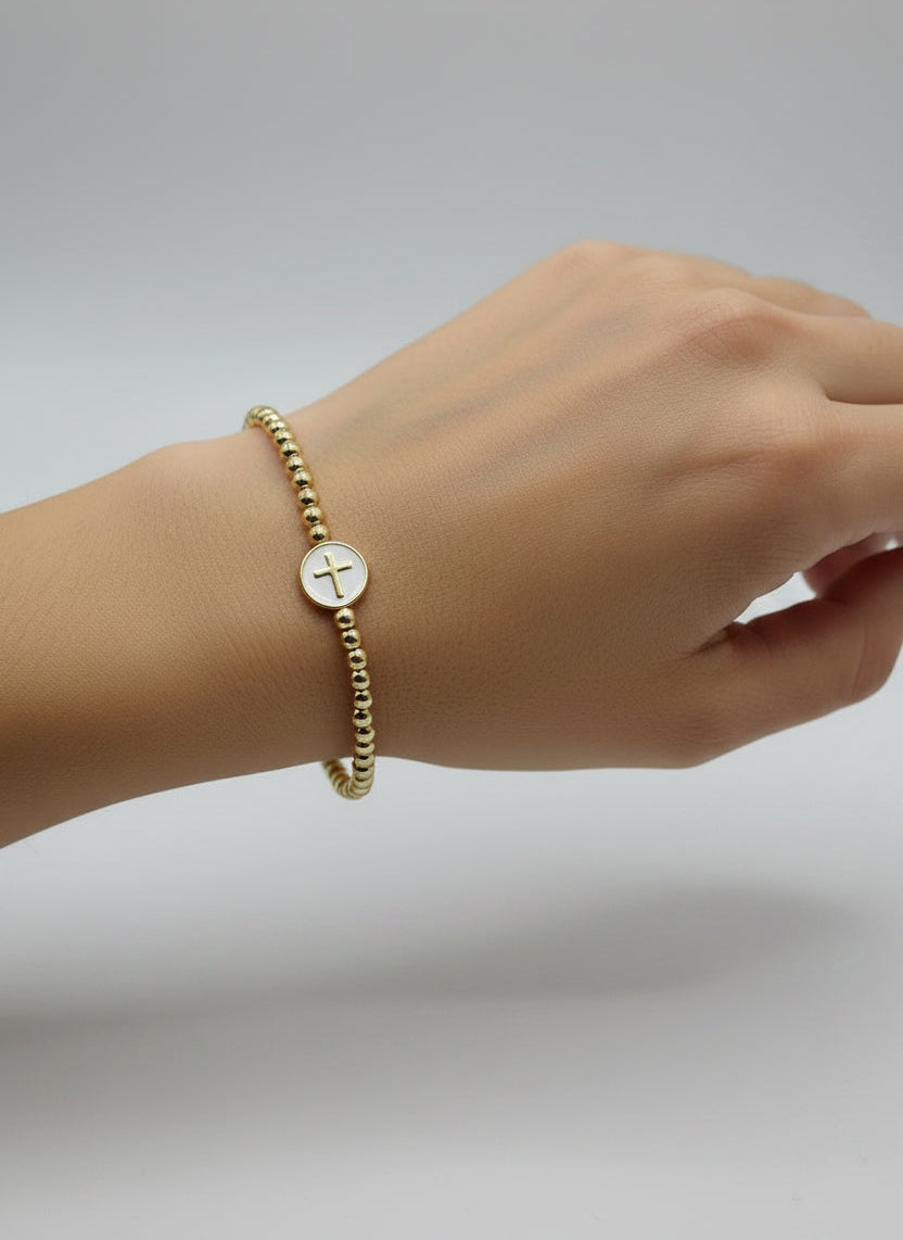 Faith Cross Beaded Bracelet