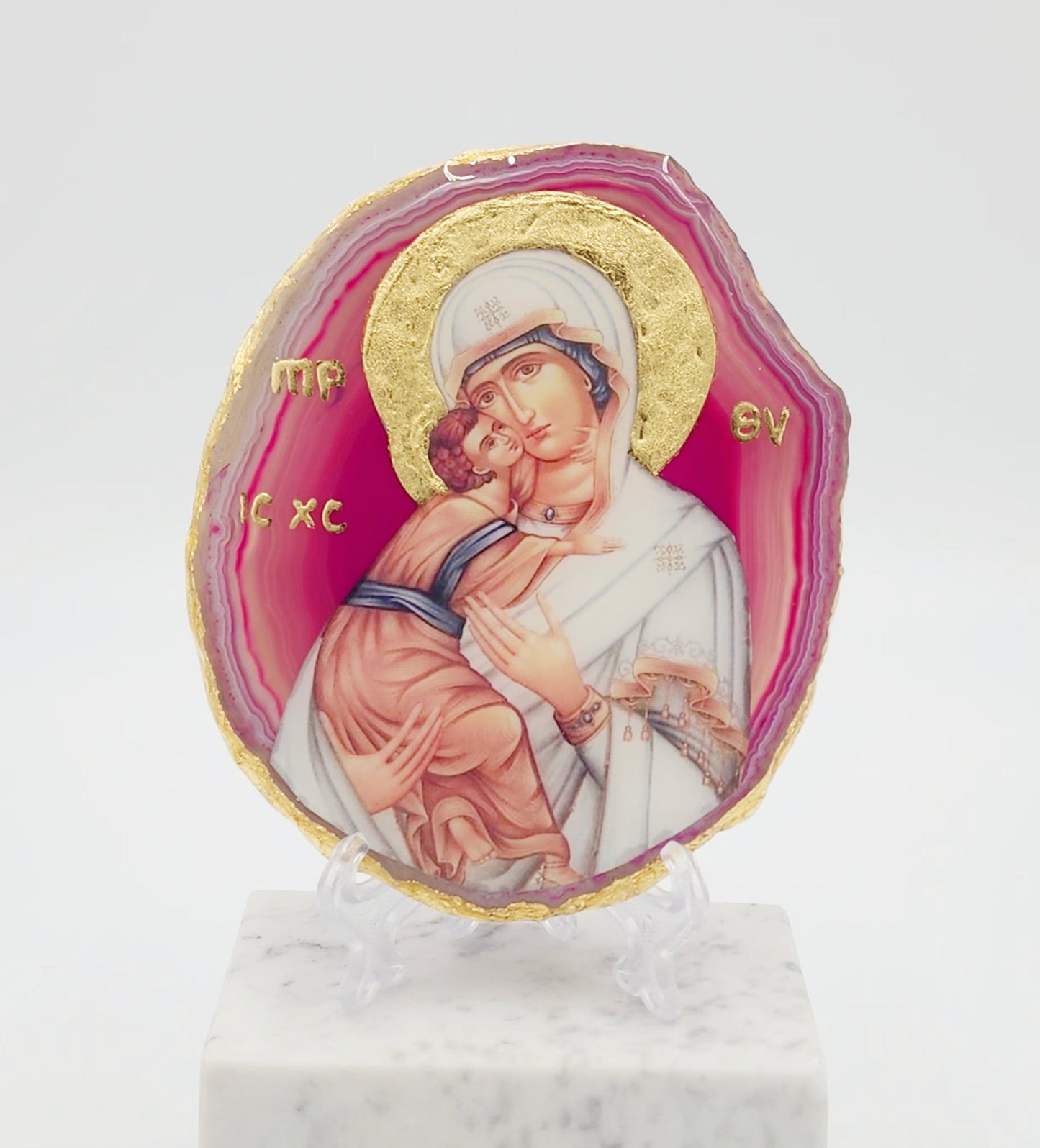 Agate Icon - Panagia Theotokos (Large)