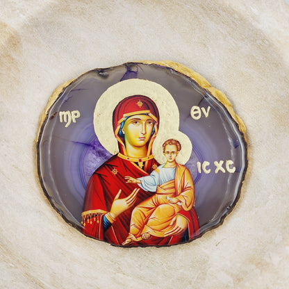 Agate Icon - Panayia Theotokos (Small)